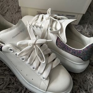 Alexander McQueen Womens Oversized Platform Sneakers White Lilac size 38